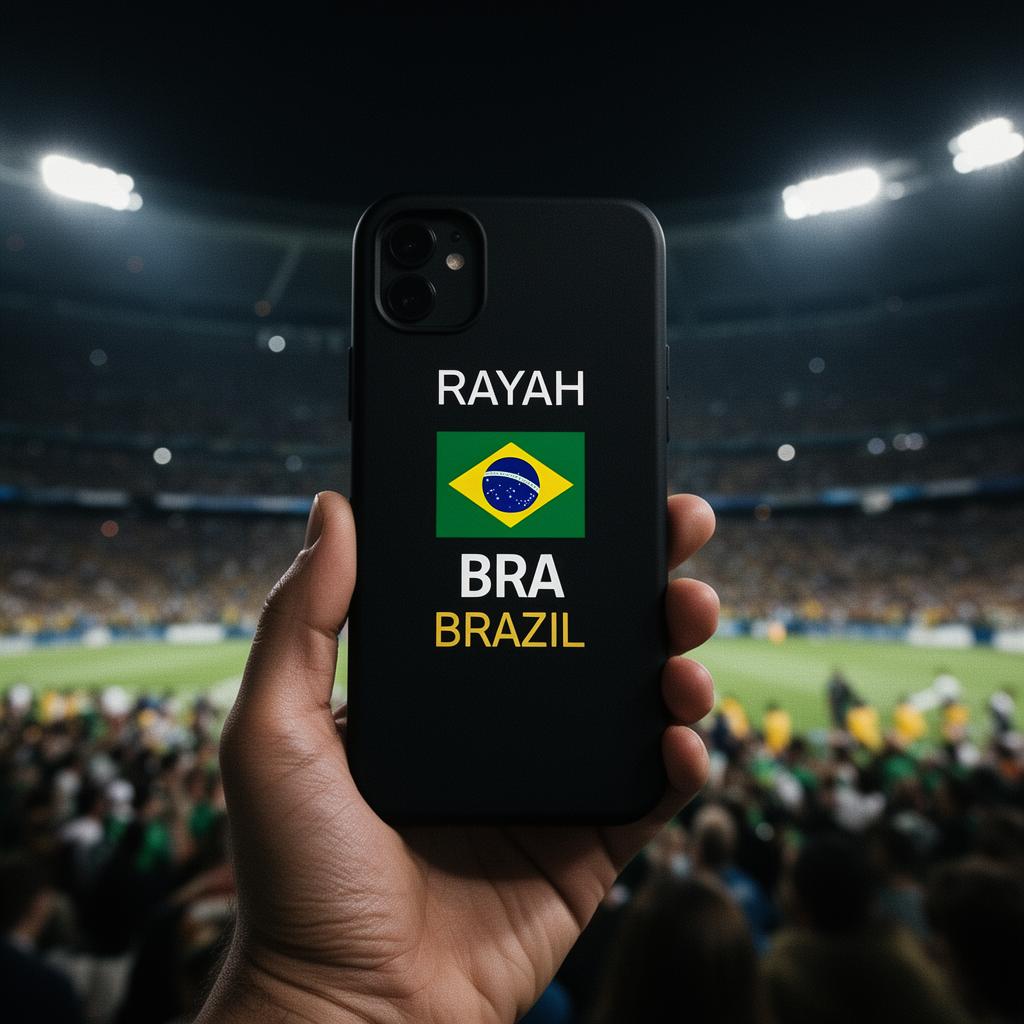 BRA fan wearing Black Glass Phone Case