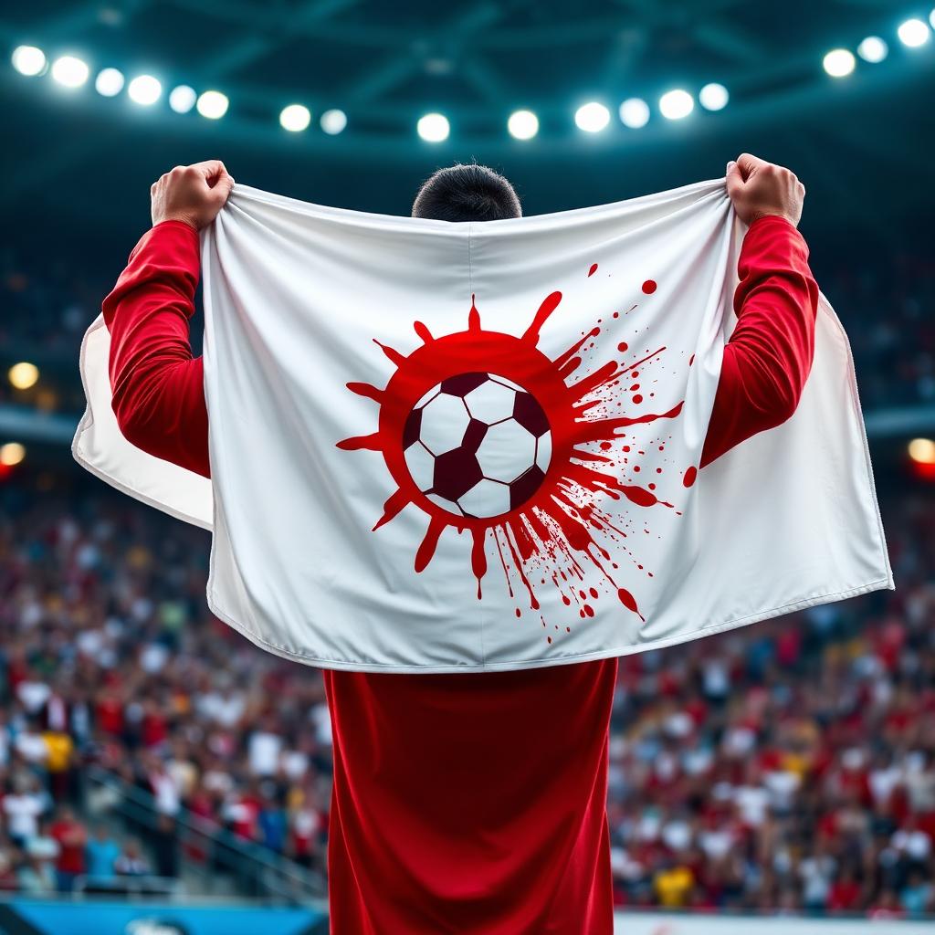 JPN fan wearing Sleeve Cape