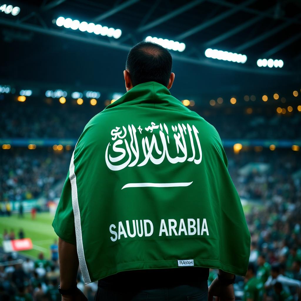 KSA fan wearing Sleeve Cape
