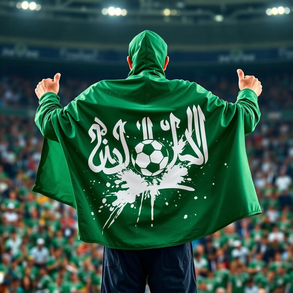 KSA fan wearing Sleeve Cape