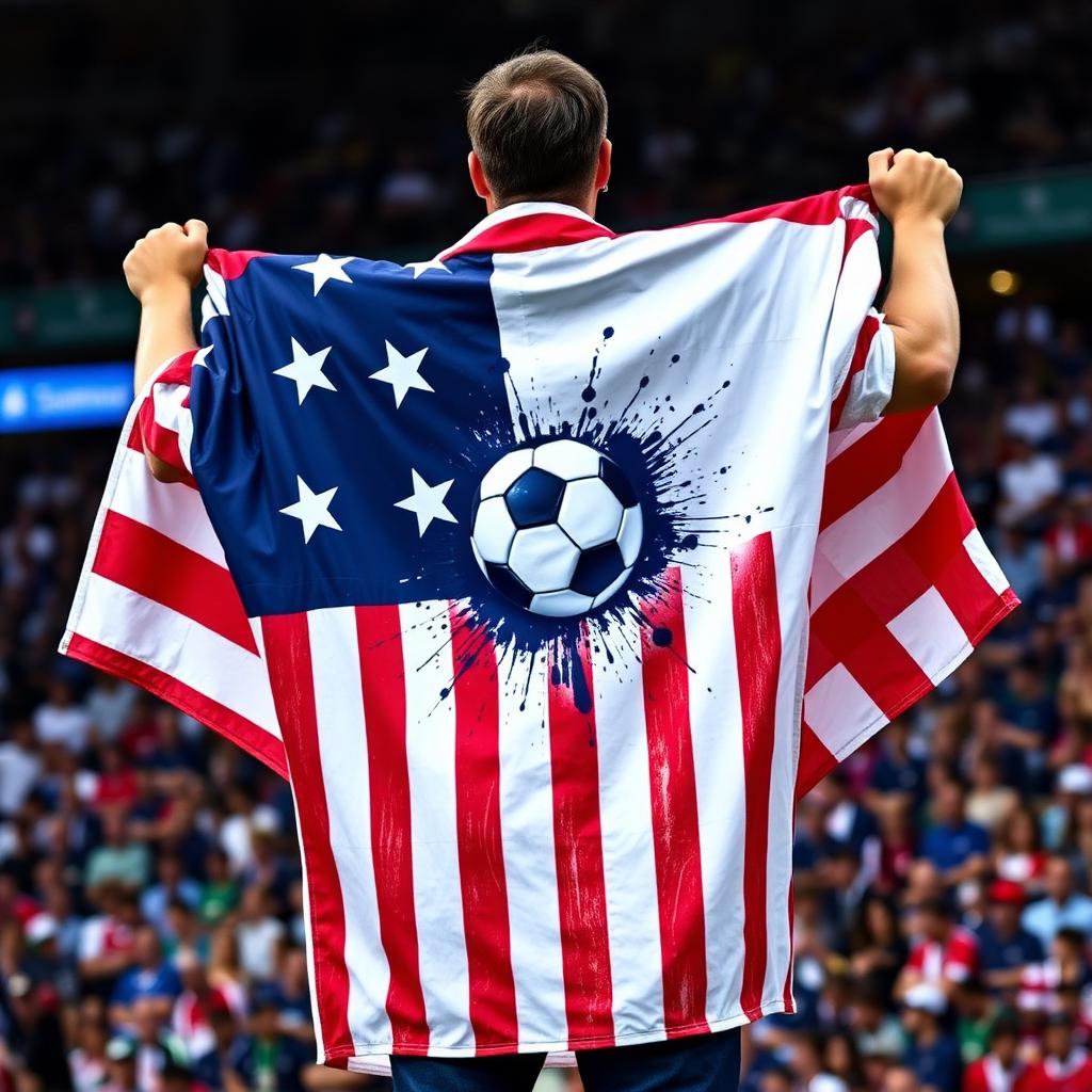 USA fan wearing Match Cap